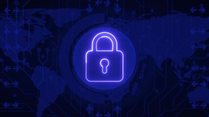 Cyber security and computer data protection with padlock symbol digital concept. Internet technology cyber security concept of protect and scan computer virus attack. - Powered by Adobe