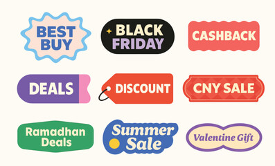 Obraz premium Promotional Offer and Discount Labels for Sales Events