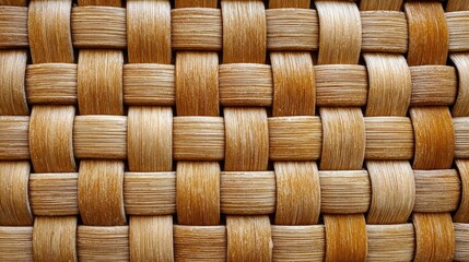 Woven Rattan Basket Pattern in Natural Tan Tones