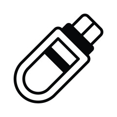 Well crafted glyph icon of usb storage device