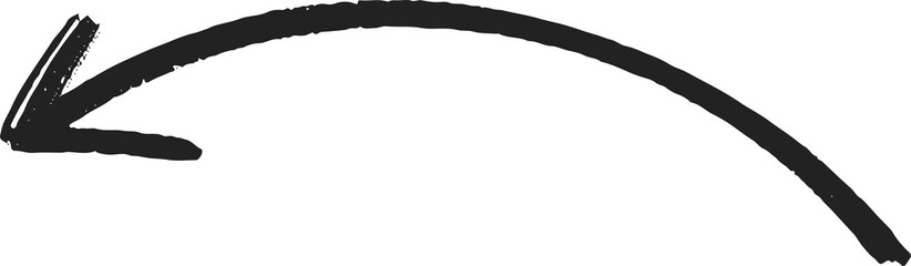 Hand Drawn Curved Arrow with Loop &ndash; Black Brush Stroke Vector