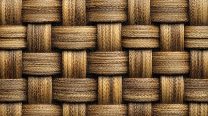 Woven Rattan Basket Pattern in Natural Tan Tones