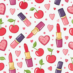 seamless pattern with lipstick