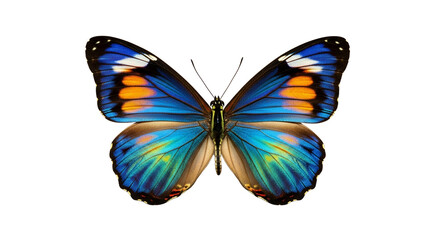 Obraz premium Vibrant Blue and Orange Butterfly Wings High-Resolution Stock Photo