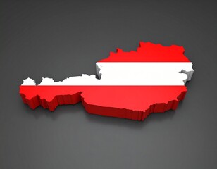 Fototapeta premium Austria map shaped with Austria flag design