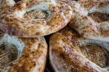 Local bread at Urgut's market in the Samarqand Region