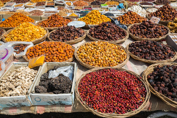 View of dried berries and fruits