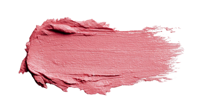 Lipstick smear: Delicate pink swath against stark black, macro beauty.
