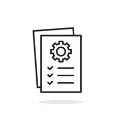 technical exam or test icon like thin line document