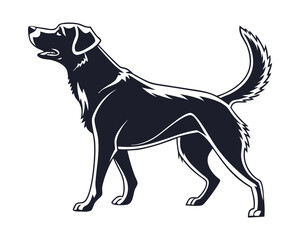 Stylized standing Labrador Retriever dog silhouette