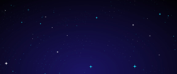 Fototapeta premium Vector blue space background with stars.