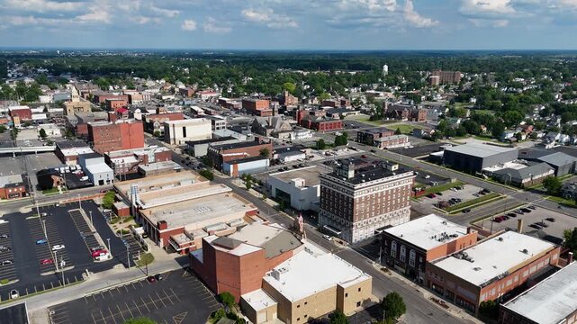 Marion Ohio Downtown - Aerial Drone -