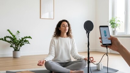 Serene meditation recorded for mindful podcast episode
