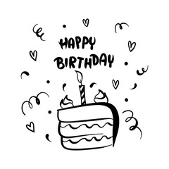 Happy birthday text vector illustration