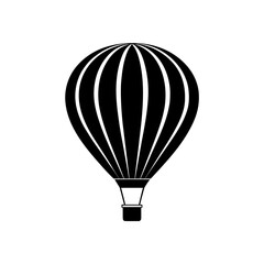 Fototapeta premium Balloon black and white on transparent background silhouette