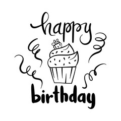 Happy birthday text vector illustration