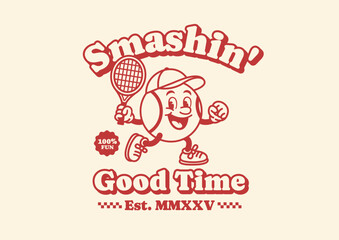 Tennis Illustration Retro Logo