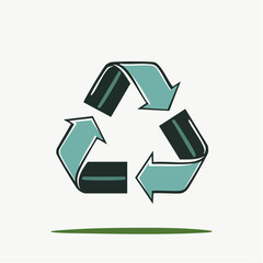Fototapeta premium Recycling symbol icon for eco-friendly and sustainability themes