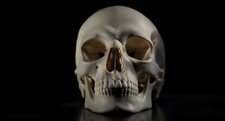 Fototapeta premium Realistic Human Skull Model Anatomically Accurate Replica for Study Display