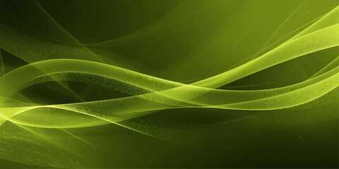 Obraz premium Abstract green waves flowing smooth vector background design with natural energy and curved lines pattern