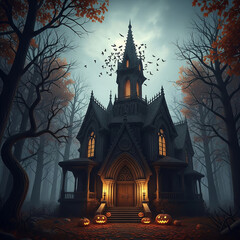 haunted house in the forest