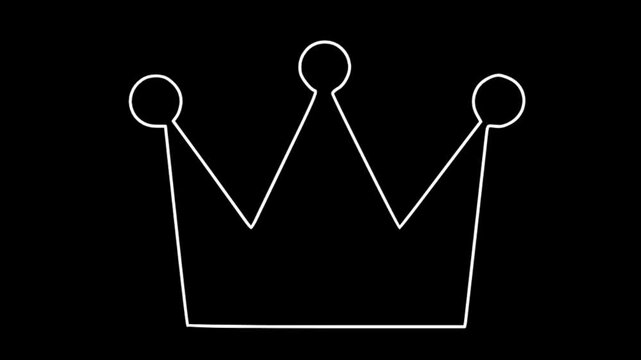 minimalist  crown icon in golden yellow, shining on a blackground