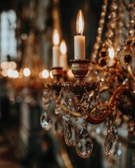 Ornate Chandelier with Candles