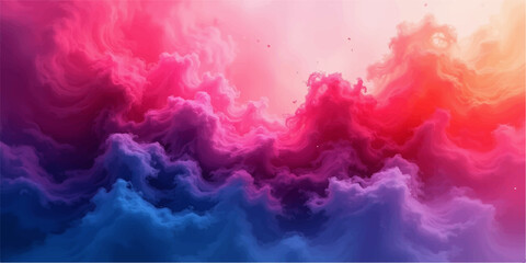 Abstract watercolor painting of blue sky with clouds and soft vintage texture