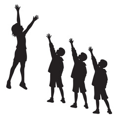 Fototapeta premium Young People Celebrating Silhouette