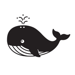 silhouette of a whale on a white background