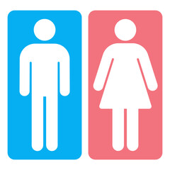 WC sign pixel perfect linear icon. Door mark for public toilet room. Male and female symbols. Restroom entrance. Thin line illustration. Contour symbol. Vector outline drawing. Editable stroke