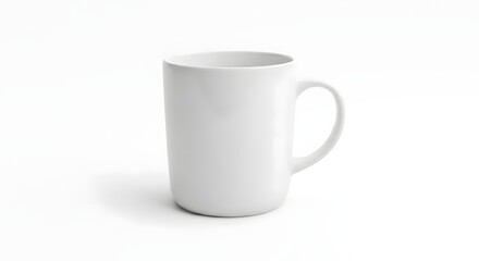 Fototapeta premium Clean White Ceramic Mug on Pure Background, Ready for Your Brand or Morning Brew. Ideal for Coffee, Tea, or Minimalist Product Presentation.
