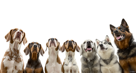 Adorable Dogs Looking Up, Perfect for Pet Products Services