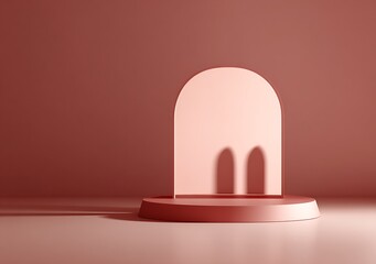 Minimalistic podium with geometric arch shapes