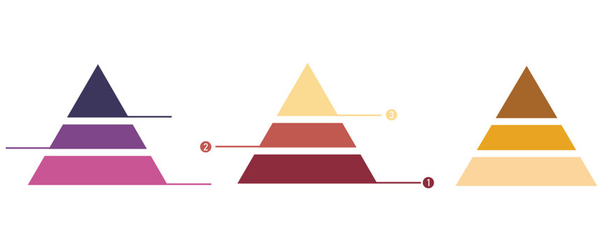 Three Tier Blank Pyramid Diagram &ndash; Vector Infographic Template Web