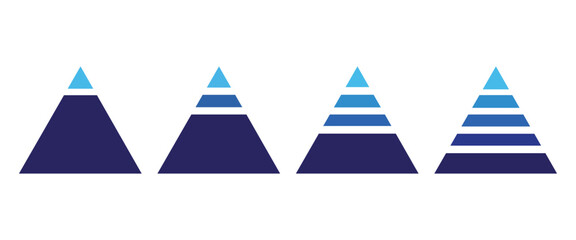 Three Tier Blank Pyramid Diagram – Vector Infographic Template Web