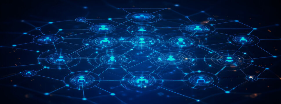 AI and Internet Connectivity Background with Blue Tech Style
