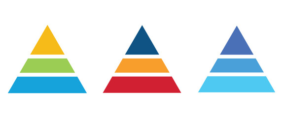 Three Tier Blank Pyramid Diagram – Vector Infographic Template Web