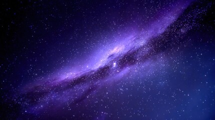 Purple Cosmic Galaxy Nebula with Shining Stars and Colorful Dust for Scientific Background