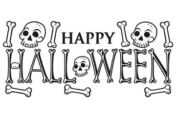 Happy Halloween text vector illustration