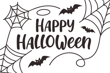 Happy Halloween text vector illustration