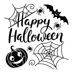Happy Halloween typography vector illustration