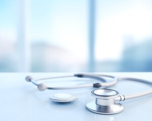 Stethoscope rests on a clean surface