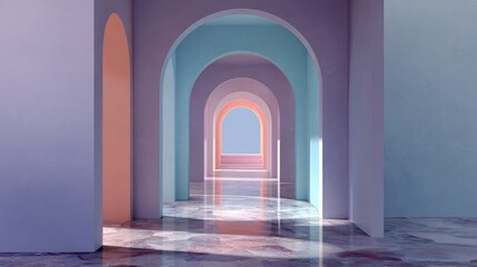 Abstract Pastel Archway Interior Design