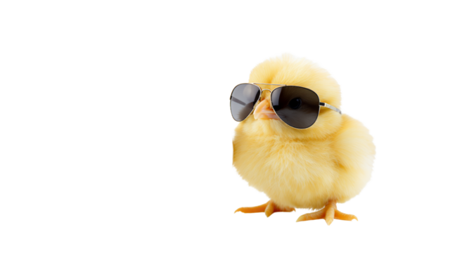 Cool Chick with Sunglasses and Egg Perfect for Spring Stock Photo