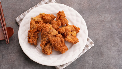 Crispy Fried Chicken Skin or Kulit Ayam Krispi served on plate
