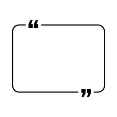 Simple quote text box frame with quotation marks isolated on a transparent background.vector illustration
