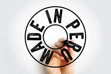 Obraz premium Made in Peru text emblem stamp, concept background