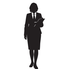 silhouette of a business woman