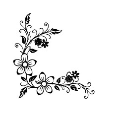 Floral corner ornaments with flowers